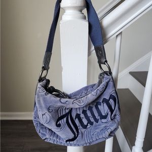 Store close next WK💝Juicy couture elegant purple velour silver shoulder bag